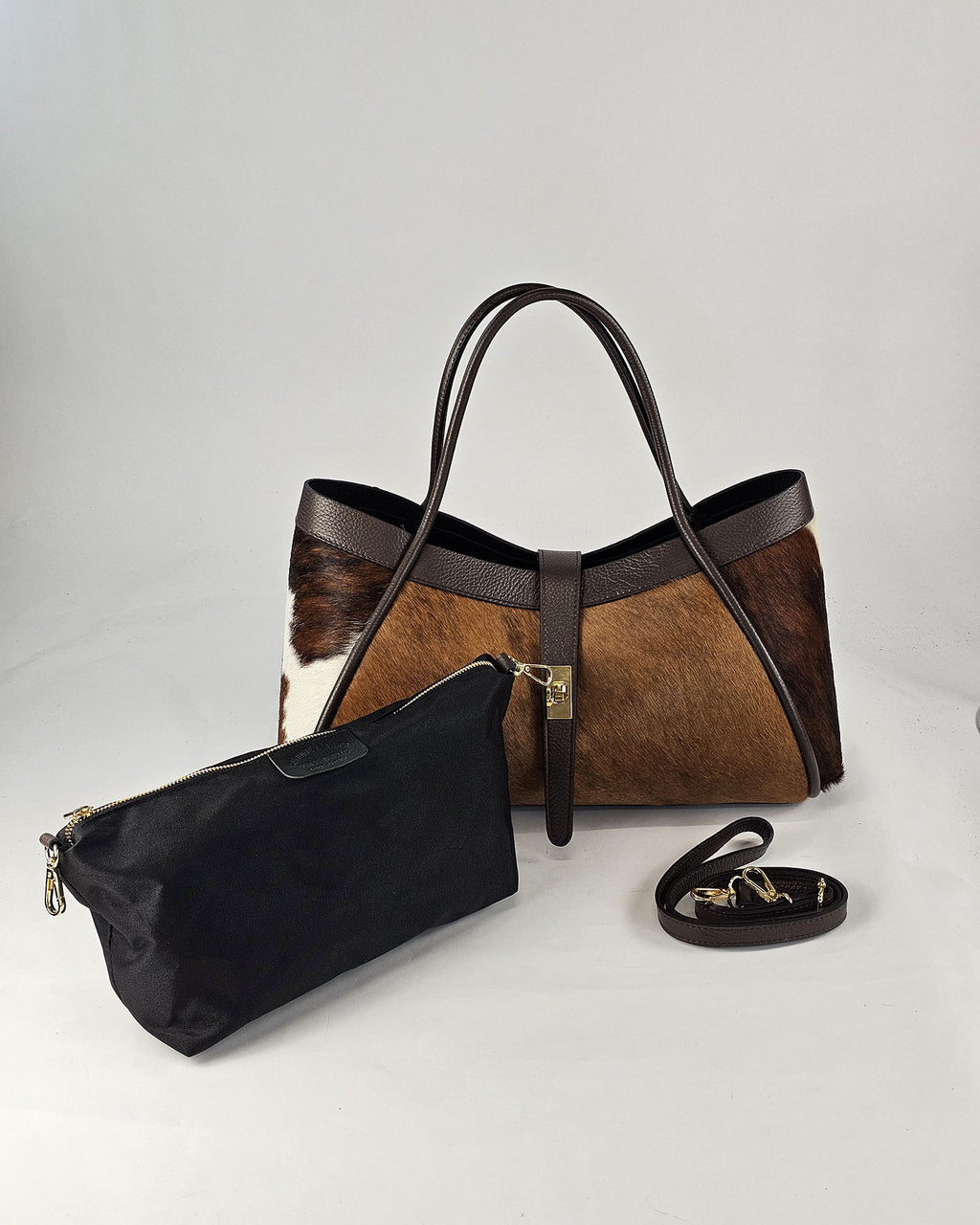 Nora in vera pelle e cavallino naturale